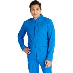 Cherokee Men’s Scrub Jacket, Zip Front Stand-Up Collar and Snap at The Neck Closure – CK329A(Royal)