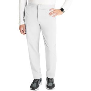 Cherokee Men’s Scrub Pants with 5 Pockets, Zip Fly, and Elastic Waistband for All-Day Comfort – CK131A(White)