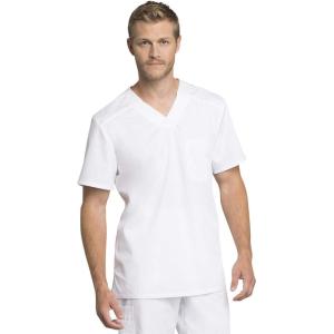 Cherokee Men’s Tuckable V-Neck Scrub Top with Trio Blend Stretchable Fabric WW755AB(White)