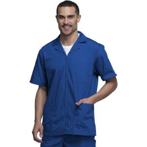 Cherokee Men’s Zip Up Jacket, Traditional Fit Lapel Collar with Half Sleeves 4300(Royal)