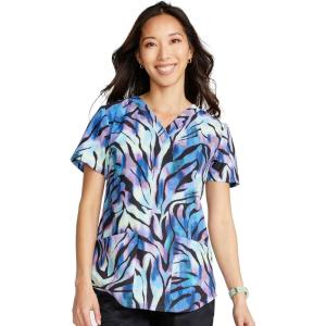 Cherokee Prints Women Scrubs Top V-Neck Print CK662(Wild Abstract)
