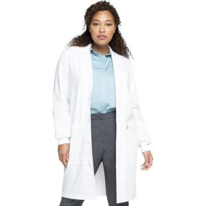 Cherokee Professional Lab Coat for Men and Women Modern fit Button Front Closure with Single Chest Pocket WW306AB(White)