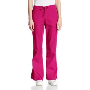Cherokee Scrub Pants for Women Drawstring Waist with Flare Leg 3 Pockets, Fade Resistant, Durable & Easy Care Fabric – 4101(Azalea)