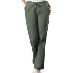 Cherokee Scrub Pants for Women Drawstring Waist with Flare Leg 3 Pockets, Fade Resistant, Durable & Easy Care Fabric – 4101(Olive)