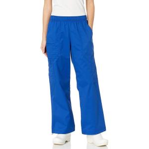 Cherokee Scrub Pants for Women Mid Rise Pull-On Cargo Medical Uniform 7 Pocket Elastic Waist Adjustable Hem Stretch – 4005(Galaxy Blue)