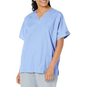 Cherokee Scrub for Women V-Neck Top Traditional fit with Dolman Sleeve and Fade Resistant Fabric – 4700(Ciel)