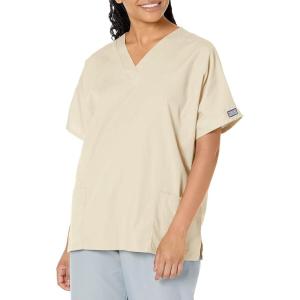Cherokee Scrub for Women V-Neck Top Traditional fit with Dolman Sleeve and Fade Resistant Fabric – 4700(Khaki)