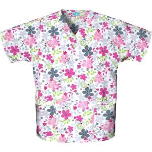 Cherokee Scrub for Women V-Neck Top Traditional fit with Dolman Sleeve and Fade Resistant Fabric – 4700(Sunnyvale)