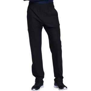 Cherokee Scrubs Mens Pants Tapered Leg with 5 Pockets, Zip Cargo, 360° Stretch & Moisture Wicking – CK185(Black)