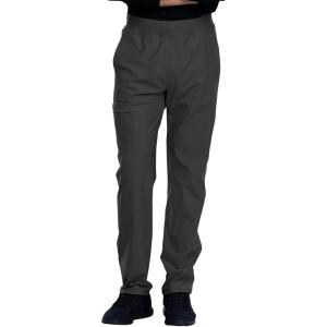 Cherokee Scrubs Mens Pants Tapered Leg with 5 Pockets, Zip Cargo, 360° Stretch & Moisture Wicking – CK185(Pewter)