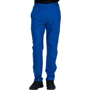 Cherokee Scrubs Mens Pants Tapered Leg with 5 Pockets, Zip Cargo, 360° Stretch & Moisture Wicking – CK185(Royal)