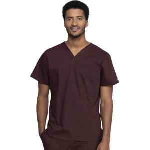 Cherokee Scrubs for Men V-Neck Top, Workwear Professionals Soft Stretch WW675(Espresso)