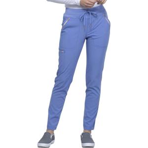 Cherokee Statement Women Scrubs Pant Mid Rise Tapered Leg Drawstring CK055(Ciel Blue)