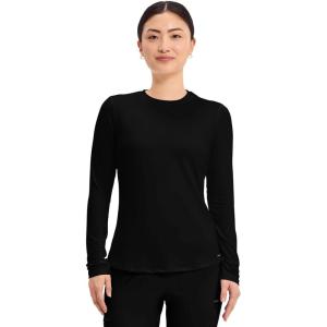 Cherokee Underscrub Long Sleeve Women’s Knit Tee Nursing Underscrubs Crew Neck Layering Top for Women – CK773(Black)