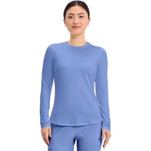 Cherokee Underscrub Long Sleeve Women’s Knit Tee Nursing Underscrubs Crew Neck Layering Top for Women – CK773(Ciel Blue)