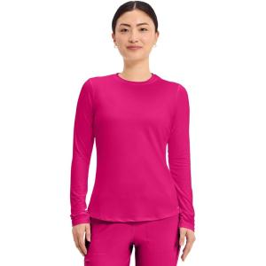 Cherokee Underscrub Long Sleeve Women’s Knit Tee Nursing Underscrubs Crew Neck Layering Top for Women – CK773(Electric Pink)
