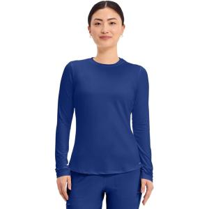 Cherokee Underscrub Long Sleeve Women’s Knit Tee Nursing Underscrubs Crew Neck Layering Top for Women – CK773(Galaxy Blue)