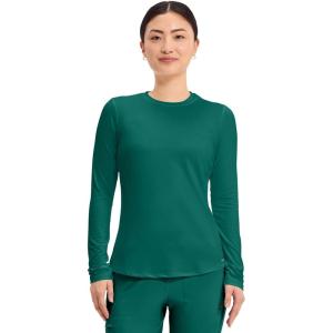Cherokee Underscrub Long Sleeve Women’s Knit Tee Nursing Underscrubs Crew Neck Layering Top for Women – CK773(Hunter Green)