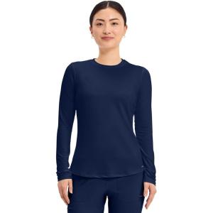 Cherokee Underscrub Long Sleeve Women’s Knit Tee Nursing Underscrubs Crew Neck Layering Top for Women – CK773(Navy)