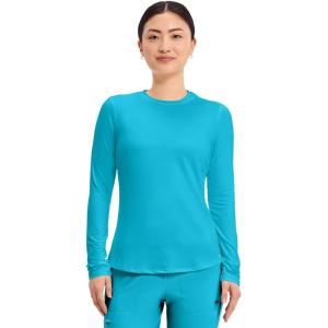 Cherokee Underscrub Long Sleeve Women’s Knit Tee Nursing Underscrubs Crew Neck Layering Top for Women – CK773(Turquoise)