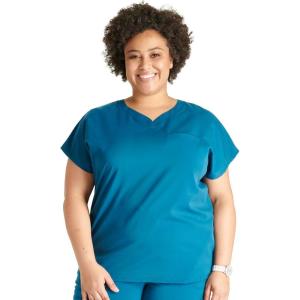Cherokee V-Neck Women’s Scrub Top with Dolman Sleeves & High-Low Shirttail Hem for Comfort – CK836A(Caribbean Blue)