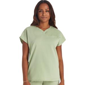 Cherokee V-Neck Women’s Scrub Top with Dolman Sleeves & High-Low Shirttail Hem for Comfort – CK836A(Cool Cucumber)