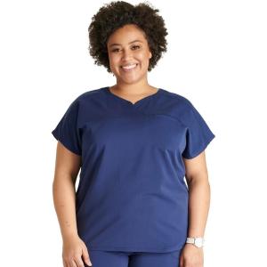 Cherokee V-Neck Women’s Scrub Top with Dolman Sleeves & High-Low Shirttail Hem for Comfort – CK836A(Navy)