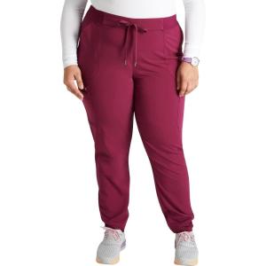 Cherokee Women Mid-Rise Pull-On Scrub Jogger Pant with 4 Pockets and Elastic Jogger Waist – CK138A(Wine)
