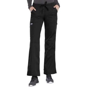 Cherokee Women Scrubs Pant Workwear Originals Drawstring Cargo 4020(Black)