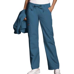 Cherokee Women Scrubs Pant Workwear Originals Drawstring Cargo 4020(Caribbean Blue)