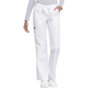 Cherokee Women Scrubs Pant Workwear Originals Drawstring Cargo 4020(White)