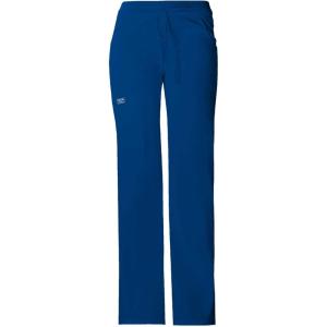 Cherokee Women Scrubs Pants Low Rise, Flare Leg Bottoms, Adjustable Drawstring with 6 Pockets – 24001(Galaxy Blue)