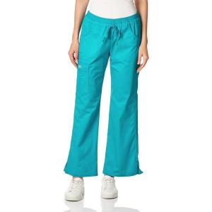 Cherokee Women Scrubs Pants Low Rise, Flare Leg Bottoms, Adjustable Drawstring with 6 Pockets – 24001(Teal Blue)