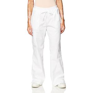 Cherokee Women Scrubs Pants Low Rise, Flare Leg Bottoms, Adjustable Drawstring with 6 Pockets – 24001(White)