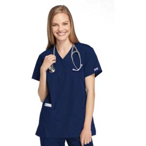 Cherokee Women Scrubs Top Workwear Originals Mock Wrap Tunic 4801(Navy)