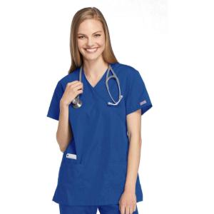 Cherokee Women Scrubs Top Workwear Originals Mock Wrap Tunic 4801(Royal)