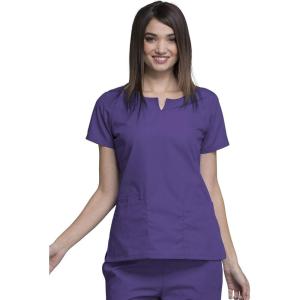 Cherokee Women Scrubs Top Workwear Originals Round Neck 4824(Grape)