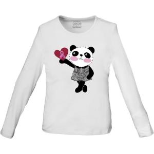 Cherokee Women Underscrubs Workwear Core Stretch Little Miss Panda Long Sleeve Knit Tee 4709(Little Miss Panda)