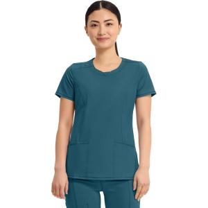 Cherokee Womens Infinity Crew Neck Scrubs Shirt(Caribbean Blue)