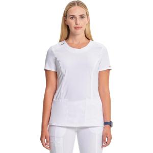Cherokee Womens Infinity Crew Neck Scrubs Shirt(White)