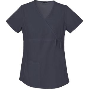 Cherokee Women’s Maternity Mock Wrap Knit Panel Top(Pewter)