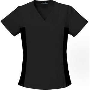 Cherokee Women’s V Neck Scrubs Shirt(Black)
