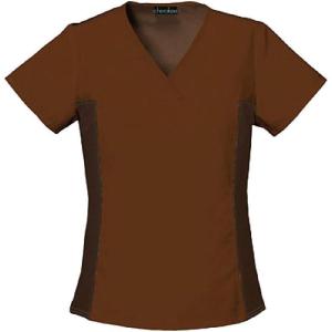 Cherokee Women’s V Neck Scrubs Shirt(Chocolate)