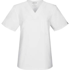 Cherokee Ww Flex with Certainty Unisex Big V-Neck Top(White)