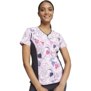 Cherokee iFlex Women Scrubs Top V-Neck CK698(Loving Swirls)