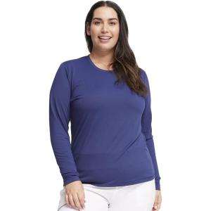 Infinity Women Long Sleeve Underscrub Knit Tee with Round Neckline Scrub T-Shirt – CK782(Navy)