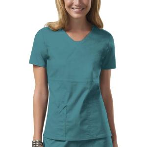 Workwear Core Stretch Women Scrubs Top V-Neck 24703(Teal Blue)