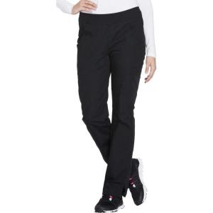Workwear Originals Women Scrubs Pant Mid Rise Straight Leg Pull-on Cargo WW210(Black)