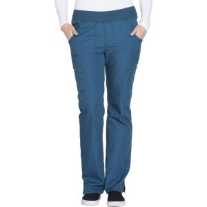 Workwear Originals Women Scrubs Pant Mid Rise Straight Leg Pull-on Cargo WW210(Caribbean Blue)