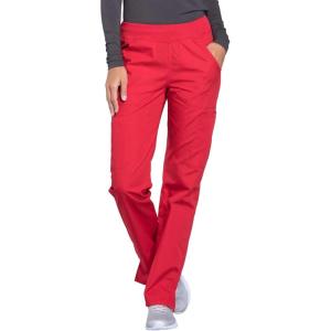 Workwear Originals Women Scrubs Pant Mid Rise Straight Leg Pull-on Cargo WW210(Red)